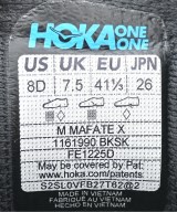 HOKA ONE ONE（ホカオネオネ）スニーカー 黒 サイズ:26cm メンズ/2200690008050