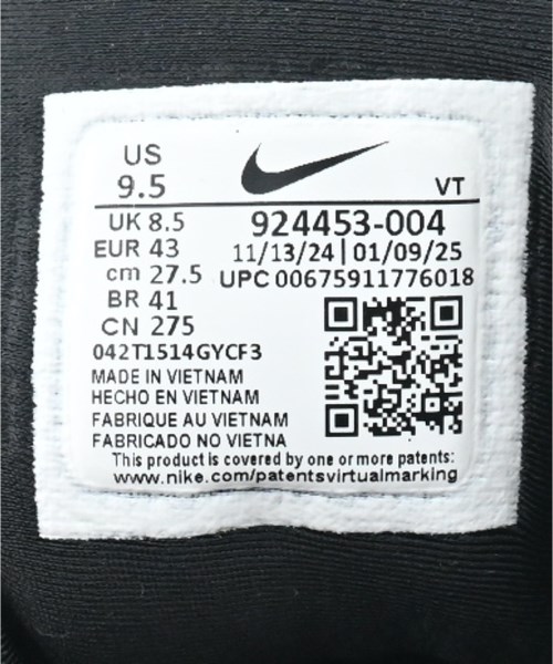 NIKE（ナイキ）スニーカー 黒 サイズ:27.5cm メンズ/2200615238036