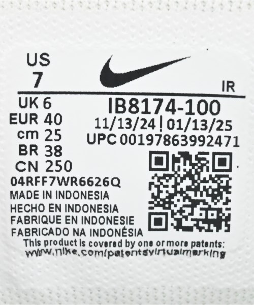 NIKE（ナイキ）スニーカー 白 サイズ:25cm レディース/2200639044019