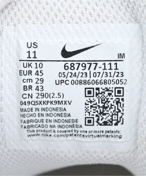 NIKE（ナイキ）スニーカー 白 サイズ:29cm メンズ/2200637202077