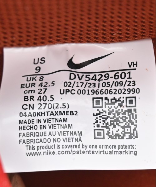 NIKE（ナイキ）スニーカー オレンジ サイズ:27cm メンズ/2200642378088