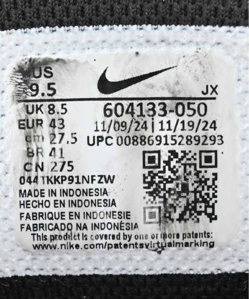 NIKE（ナイキ）スニーカー 黒 サイズ:27.5cm メンズ/2200619630072