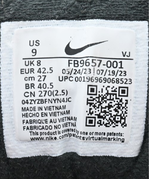 NIKE（ナイキ）スニーカー 黒 サイズ:27cm メンズ/2200625032037