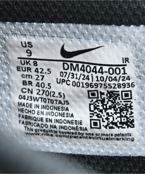 NIKE（ナイキ）スニーカー 黒 サイズ:27cm メンズ/2200625733224