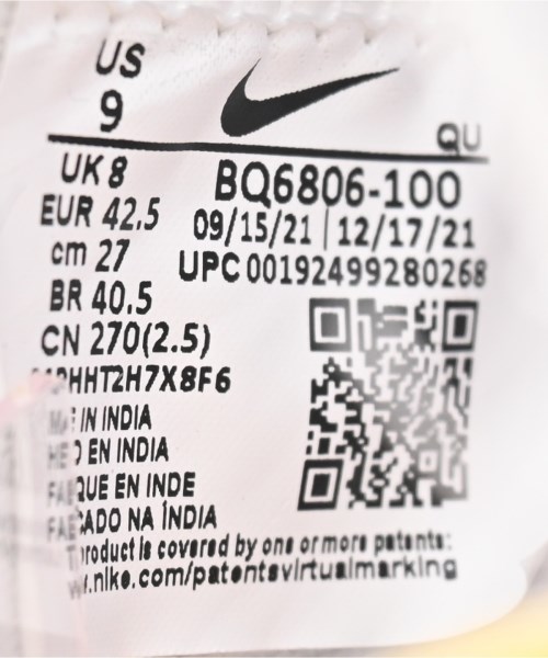 NIKE（ナイキ）スニーカー 白 サイズ:27cm メンズ/2200628980236