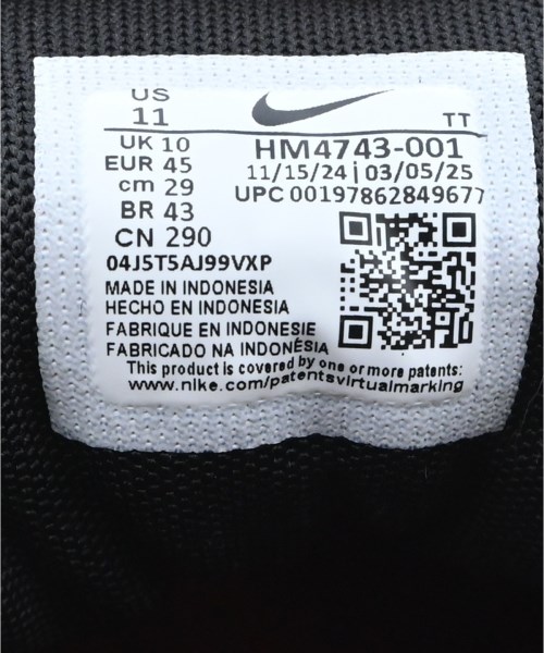 NIKE（ナイキ）スニーカー 黒 サイズ:29cm メンズ/2200631407058