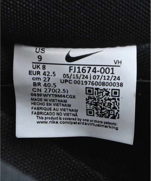 NIKE（ナイキ）スニーカー 黒 サイズ:27cm メンズ/2200633918019