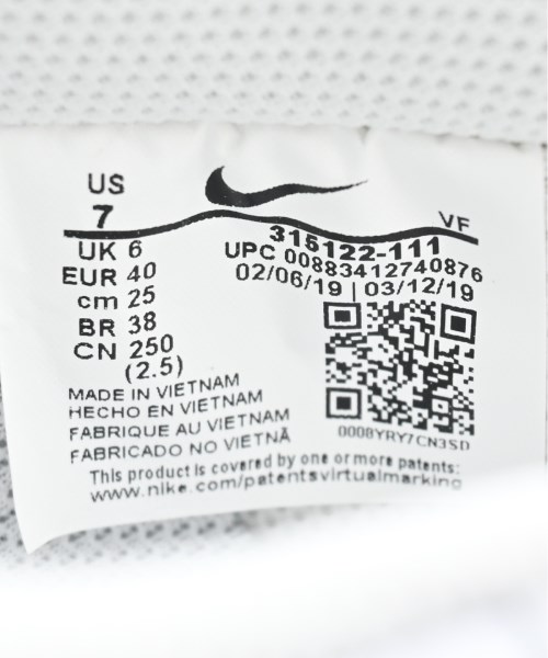 NIKE（ナイキ）スニーカー 白 サイズ:25cm メンズ/2200609259108