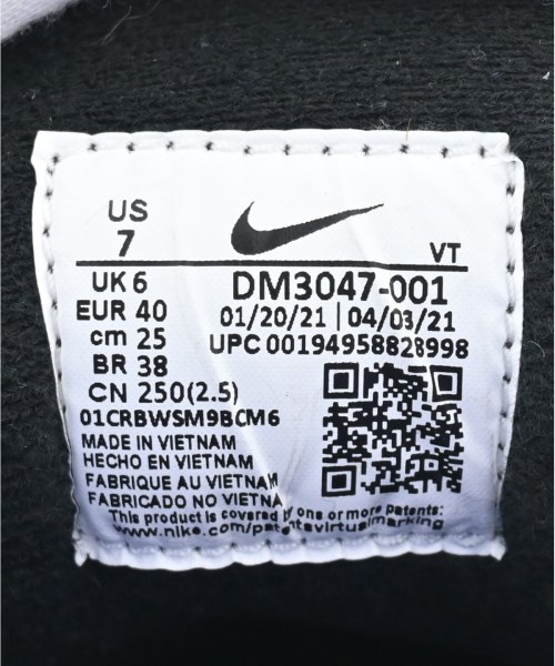 NIKE（ナイキ）スニーカー 黒 サイズ:25cm メンズ/2200613837019