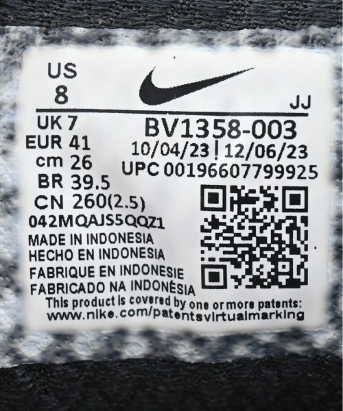 NIKE（ナイキ）スニーカー 黒 サイズ:26cm メンズ/2200608386027