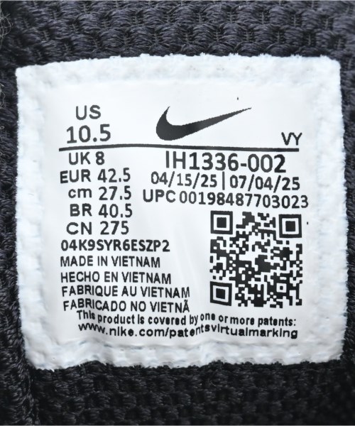 NIKE（ナイキ）スニーカー 黒 サイズ:27.5cm メンズ/2200618415120