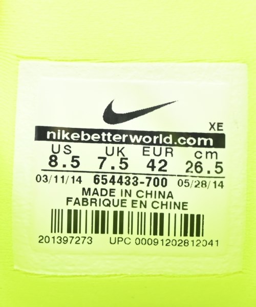 NIKE（ナイキ）スニーカー 黄 サイズ:26.5cm メンズ/2200672342851