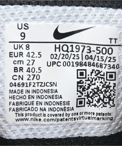 NIKE（ナイキ）スニーカー 紫 サイズ:27cm メンズ/2200693604013