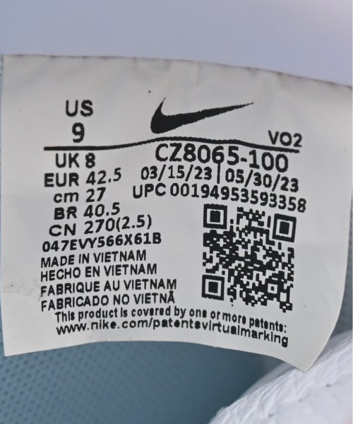 NIKE（ナイキ）スニーカー 白 サイズ:27cm メンズ/2200693724032
