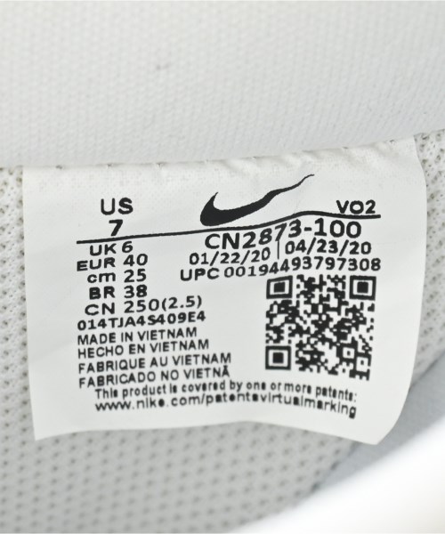 NIKE（ナイキ）スニーカー 白 サイズ:25cm レディース/2200695845469