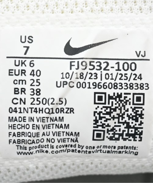 NIKE（ナイキ）スニーカー 白 サイズ:25cm メンズ/2200654822012