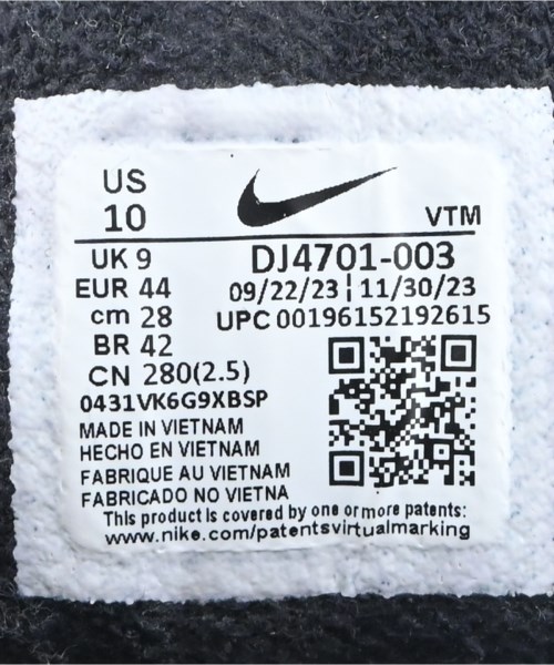 NIKE（ナイキ）スニーカー 黒 サイズ:28cm メンズ/2200650840034