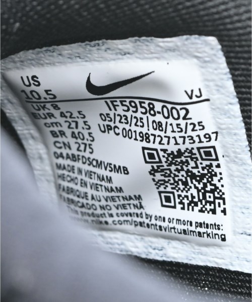 NIKE（ナイキ）スニーカー 黒 サイズ:27.5cm メンズ/2200715209011