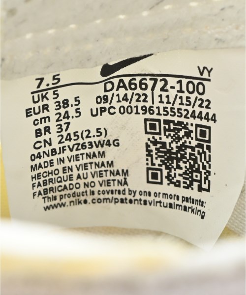 NIKE（ナイキ）スニーカー 白 サイズ:24.5cm レディース/2200717292141