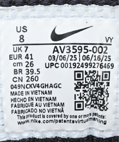 NIKE（ナイキ）スニーカー 黒 サイズ:26cm メンズ/2200715954058