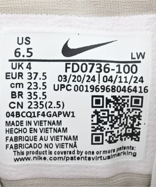 NIKE（ナイキ）スニーカー 白 サイズ:23.5cm レディース/2200628724267