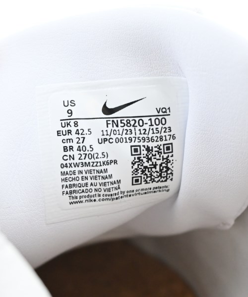 NIKE（ナイキ）スニーカー 白 サイズ:27cm メンズ/2200635110015