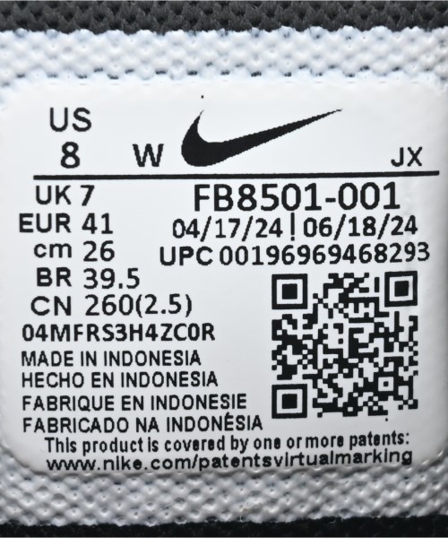 NIKE（ナイキ）スニーカー 黒 サイズ:26cm メンズ/2200643527102