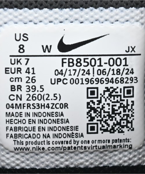 NIKE（ナイキ）スニーカー 黒 サイズ:26cm メンズ/2200643527201