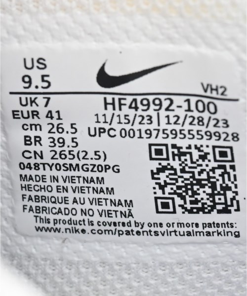 NIKE（ナイキ）スニーカー 白 サイズ:26.5cm メンズ/2200644695039