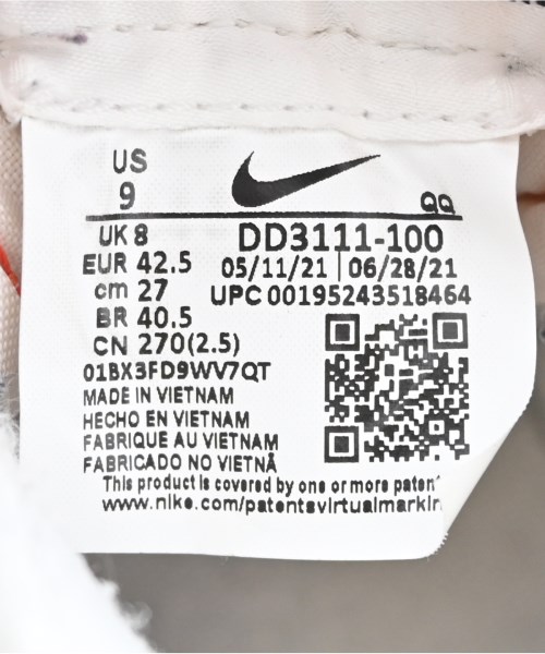 NIKE（ナイキ）スニーカー 白 サイズ:27cm メンズ/2200701694128