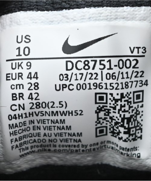 NIKE（ナイキ）スニーカー 黒 サイズ:28cm メンズ/2200704575066