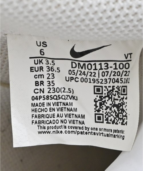 NIKE（ナイキ）スニーカー 白 サイズ:23cm レディース/2200653423357