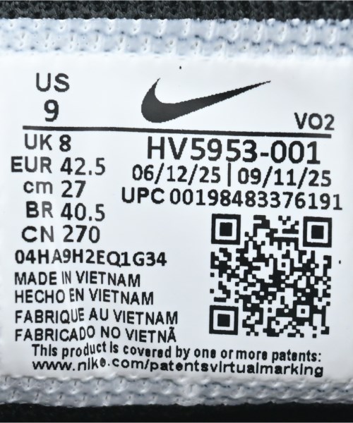 NIKE（ナイキ）スニーカー 黒 サイズ:27cm メンズ/2200664915049