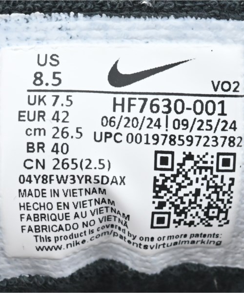 NIKE（ナイキ）スニーカー 黒 サイズ:26.5cm メンズ/2200670214242