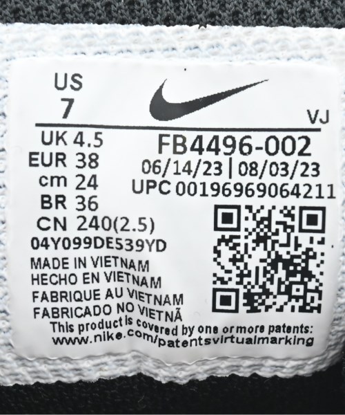NIKE（ナイキ）スニーカー 黒 サイズ:24cm レディース/2200670753017