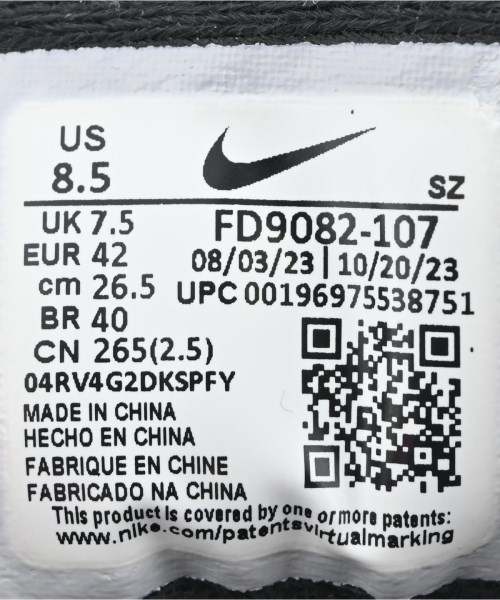 NIKE（ナイキ）スニーカー 黒 サイズ:26.5cm メンズ/2200732023089