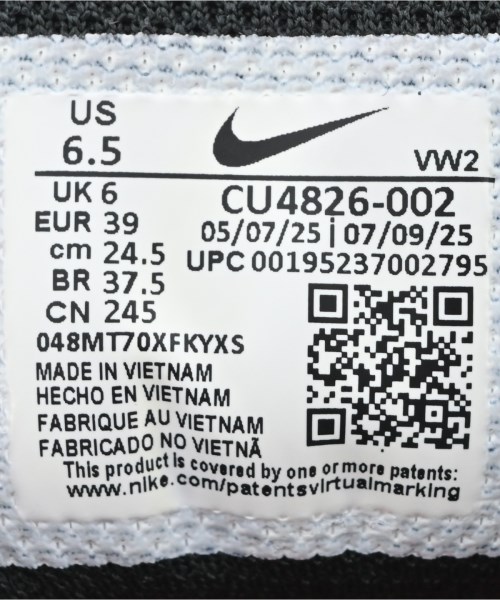NIKE（ナイキ）スニーカー 黒 サイズ:24.5cm メンズ/2200732541026