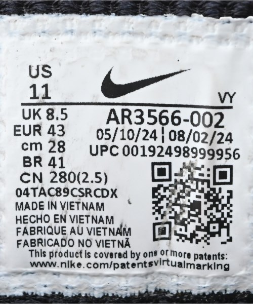 NIKE（ナイキ）スニーカー 黒 サイズ:28cm メンズ/2200722675052
