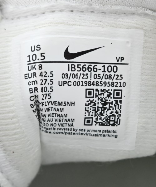 NIKE（ナイキ）スニーカー 白 サイズ:27.5cm メンズ/2200723967064