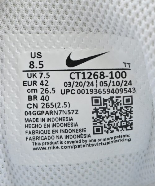 NIKE（ナイキ）スニーカー 白 サイズ:26.5cm メンズ/2200678979310
