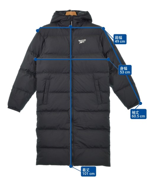 Reebok（リーボック）ダウンコート 黒 サイズ:XS メンズ/2200624135012