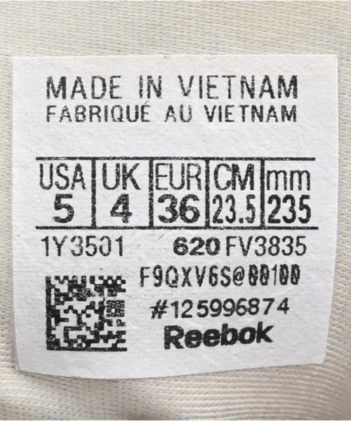 Reebok（リーボック）スニーカー 白 サイズ:23.5cm レディース/2200649093175