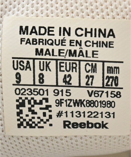 Reebok（リーボック）スニーカー 白 サイズ:27cm メンズ/2200706799064