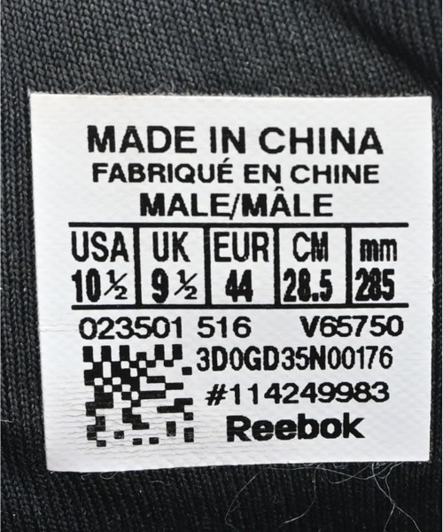 Reebok（リーボック）スニーカー 黒 サイズ:28.5cm メンズ/2200664764067