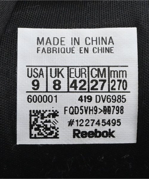 Reebok（リーボック）スニーカー 黒 サイズ:27cm メンズ/2200687921034