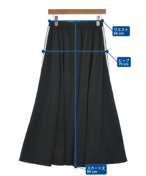 adidas（アディダス）ロング・マキシ丈スカート 黒 サイズ:M レディース/2200631951131