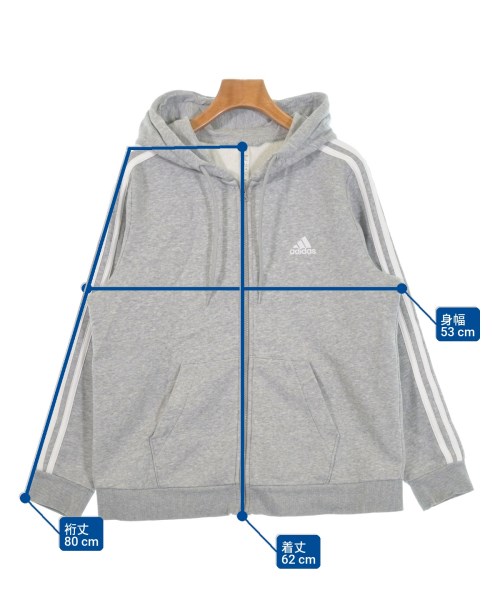 adidas（アディダス）パーカー グレー サイズ:3XL(XXXL位) レディース/2200619544010