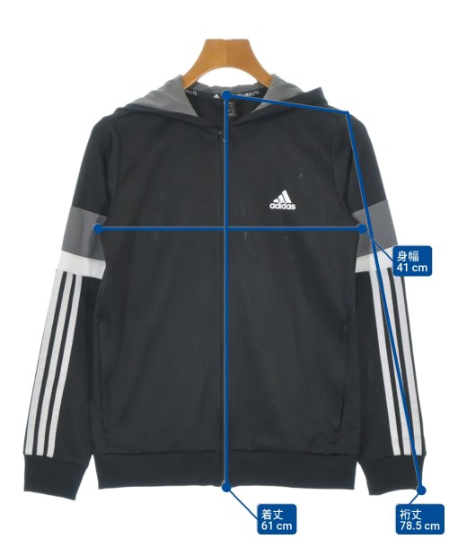 adidas（アディダス）パーカー 黒 サイズ:160(M位) レディース/2200675572071