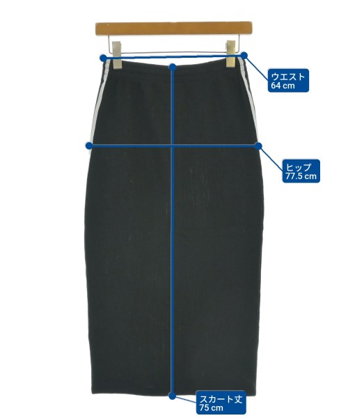 adidas（アディダス）ロング・マキシ丈スカート 黒 サイズ:L レディース/2200676704051