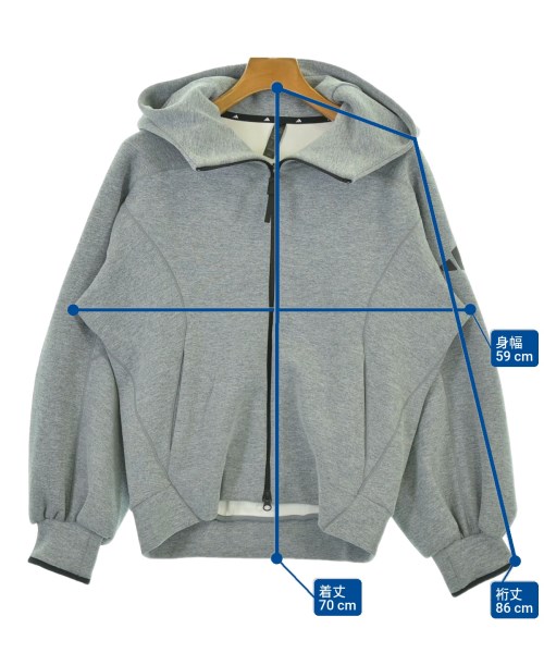 adidas（アディダス）パーカー 青 サイズ:S レディース/2200685020050